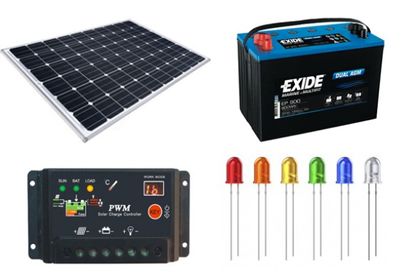 Cấu tạo của đèn tích điện năng lượng mặt trời