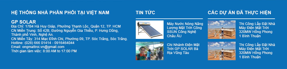 Địa chỉ mua bình nước nóng năng lượng điện mặt trời
