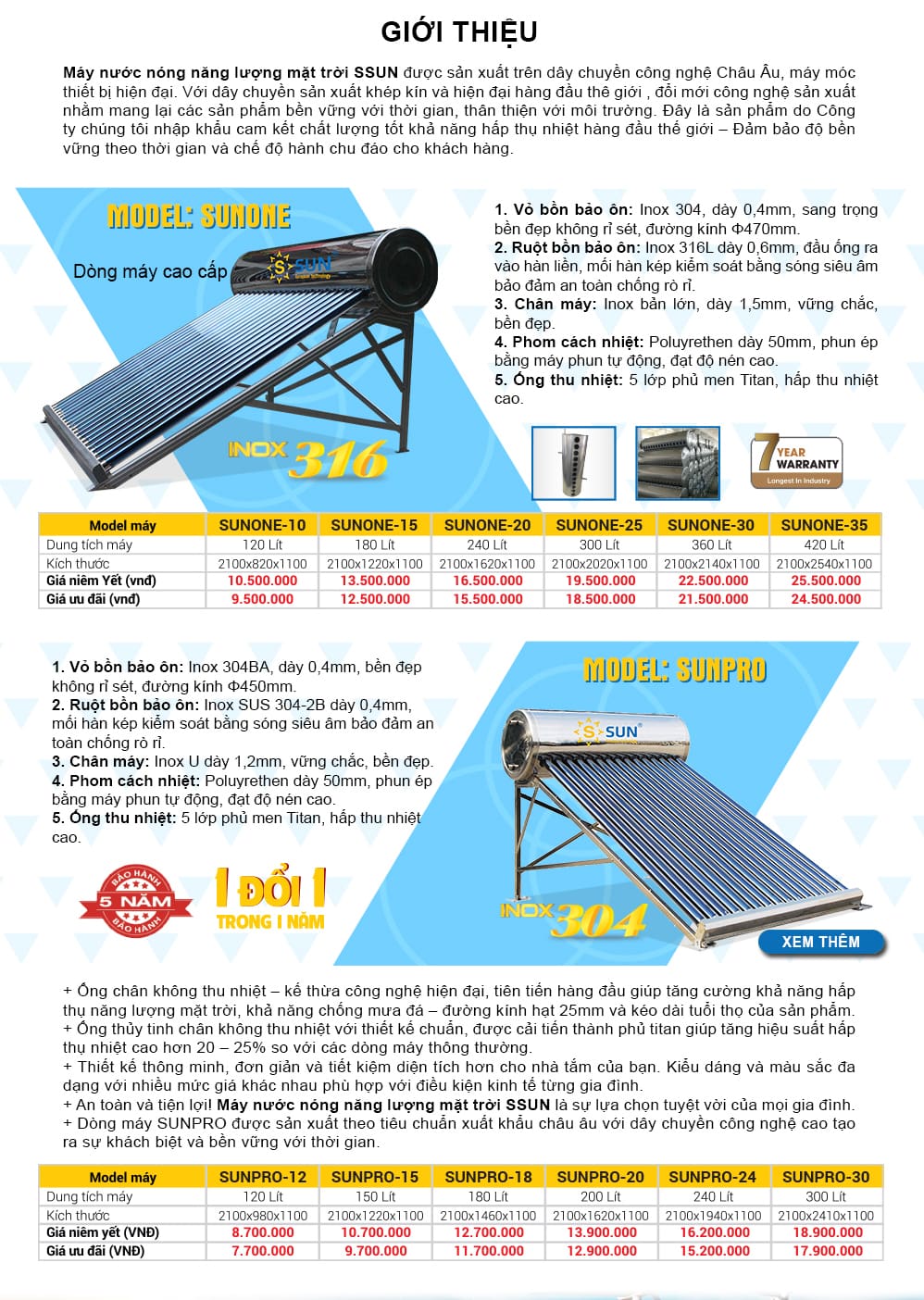 Giới thiệu về bình nước nóng năng lượng điện mặt trời