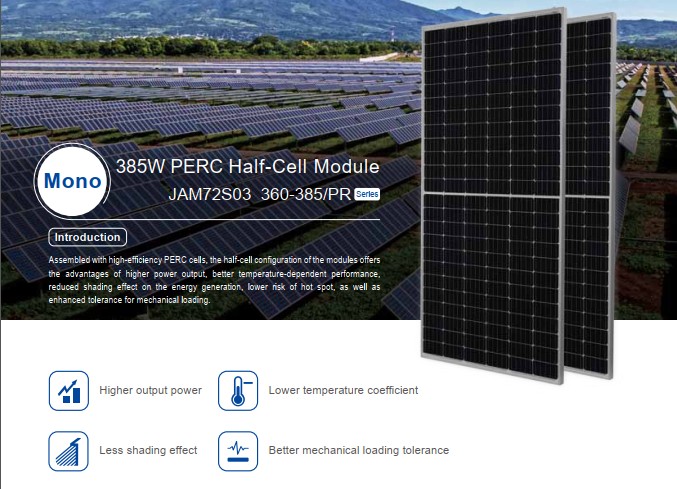 tam pin jasolar nua cell 375wp | GPsolar