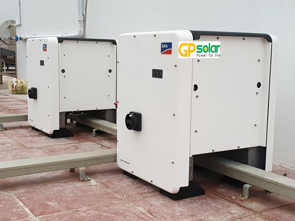 Điện mặt trời 110 kwp ở TP Vinh Pin Hanwha Qcell và SMA | GPsolar dien nang luong mat troi hoa luoi 100kw | GPsolar