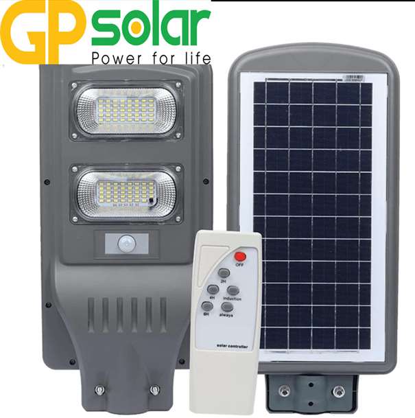 Đèn đường năng lượng mặt trời 60w 2 mắt lớn