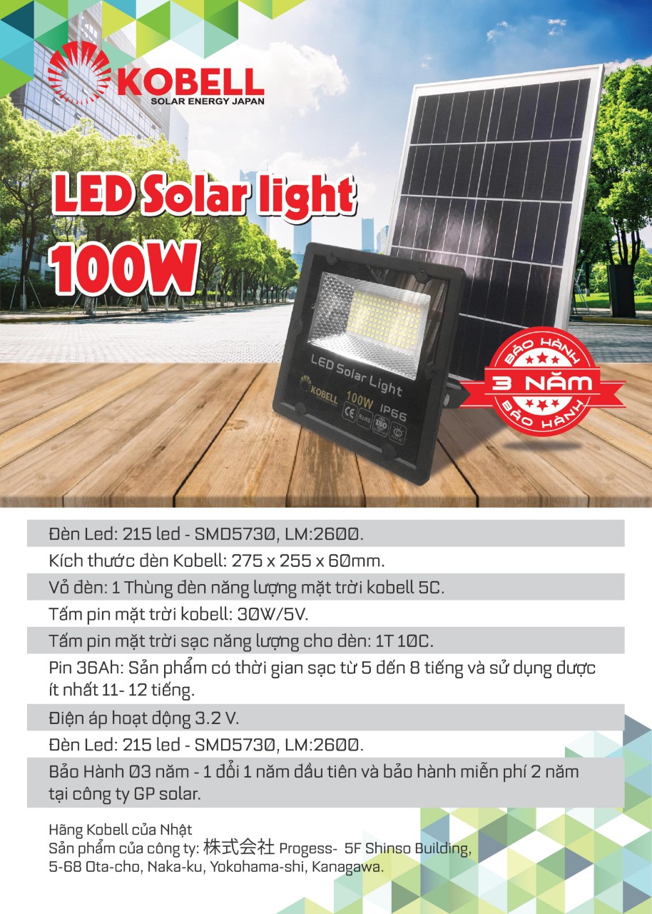 den nang luong mat troi 100W | GPsolar