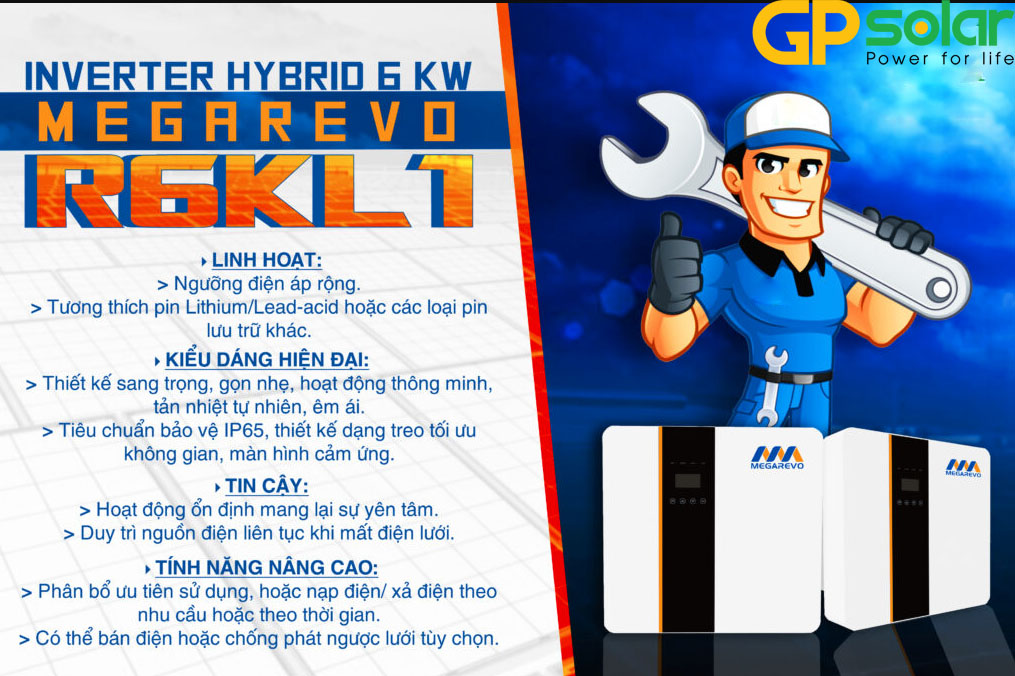 Biến tần Inverter Hybrid 6kw Megarevo R6KL1