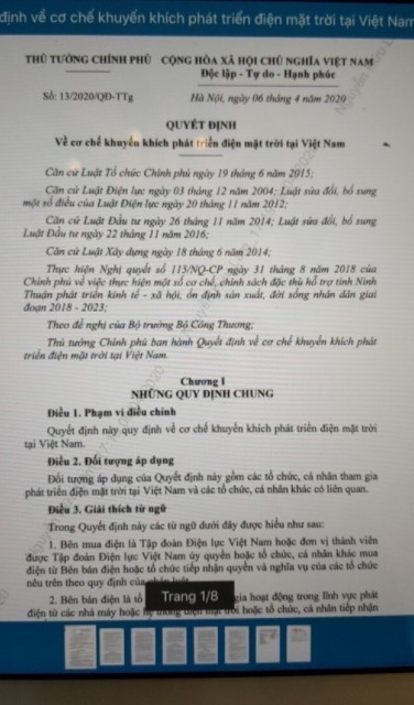 Văn bản cơ chế áp dụng điện mặt trời vào fit 2 và 3