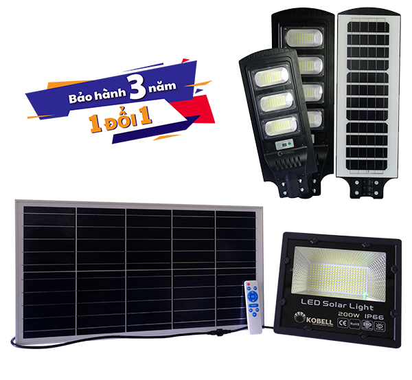 Đèn năng lượng mặt trời liền thể 90w Kobell | GPsolar den nang luong mat troi kobell gioi thieu | GPsolar