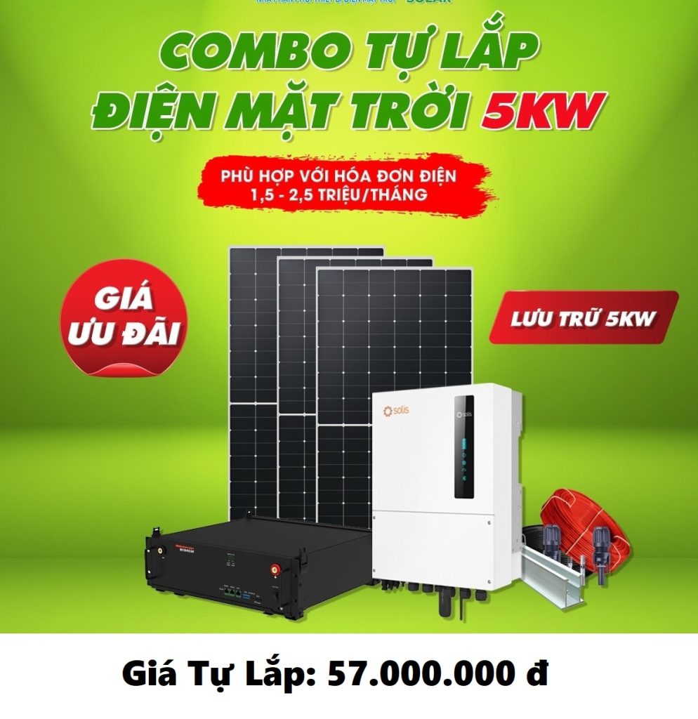 Chi phí lắp điện mặt trời 5kw (Hòa lưới hoặc Hybrid có lưu trữ) Chi phí lắp điện mặt trời 5kw (Hòa lưới hoặc Hybrid có lưu trữ)