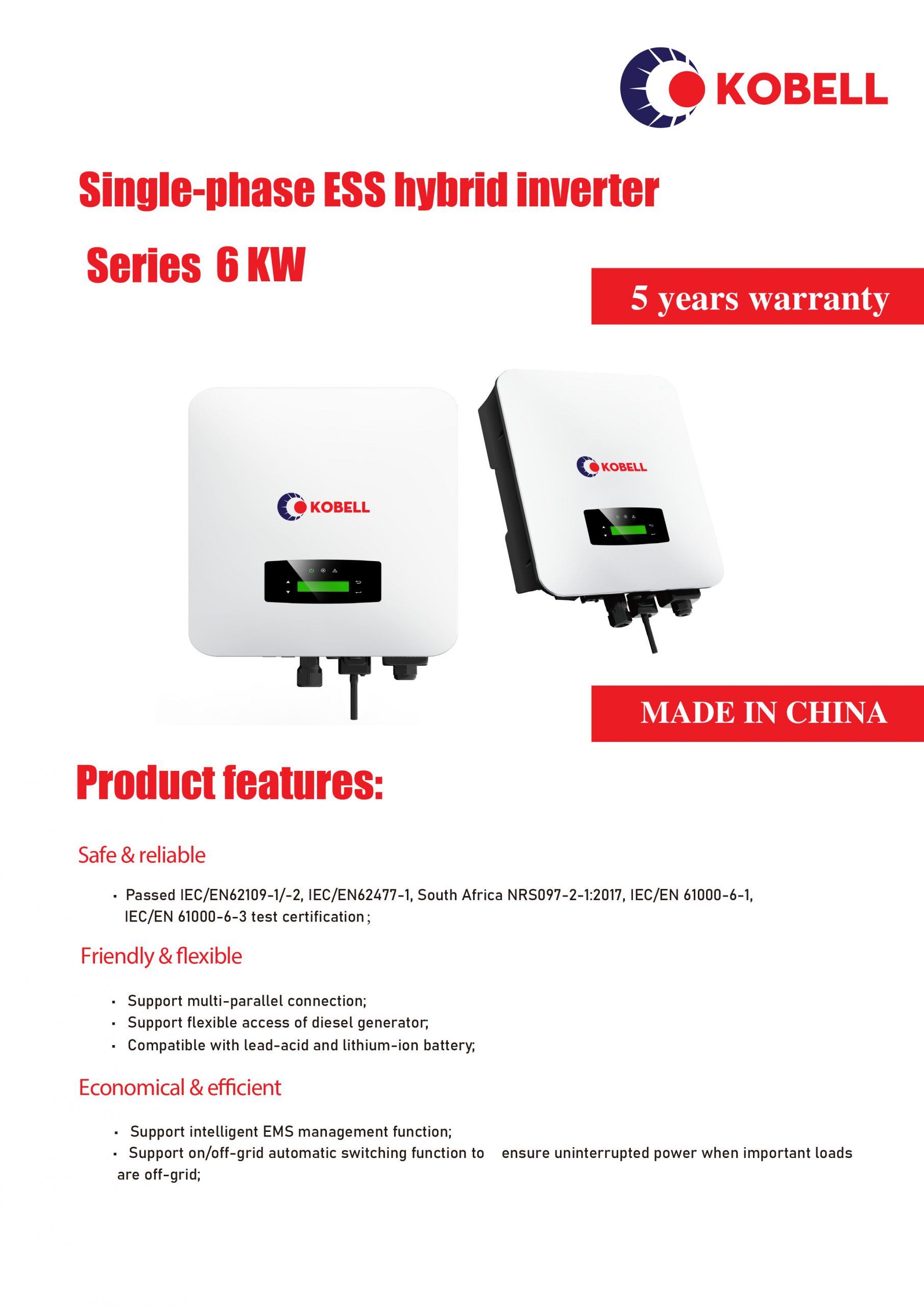 Pin lưu trữ điện lithium - LIFePo4 | GPsolar Hybrid inverter Kobell 6000 scaled | GPsolar