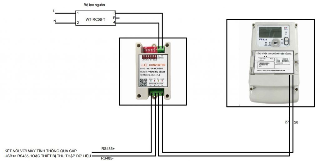 so do ket noi modbus vinasino metter | GPsolar