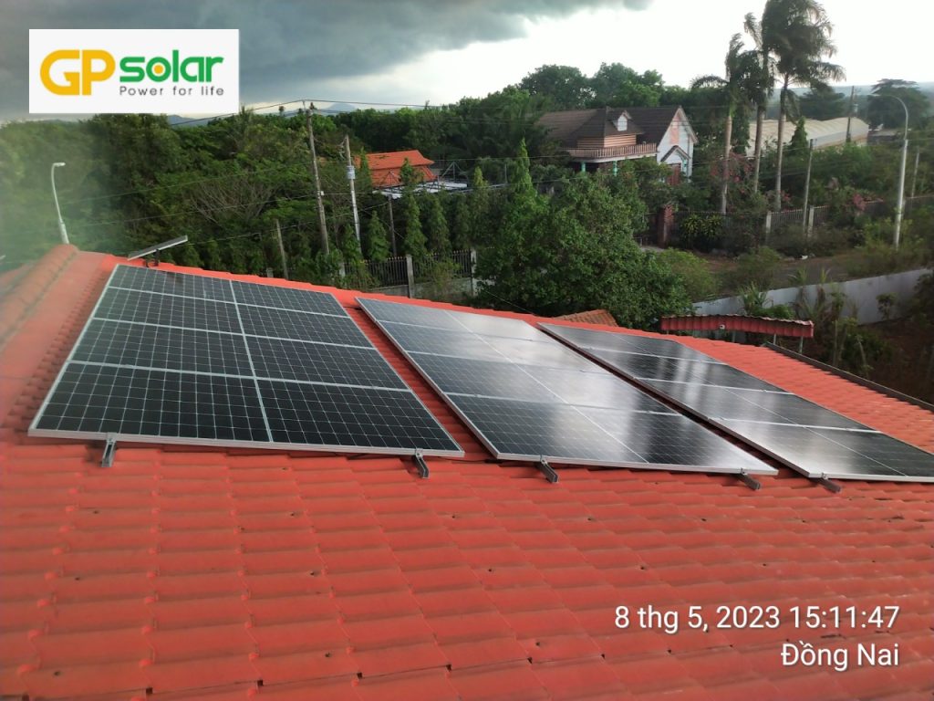 Lắp đặt hệ thống điện mặt trời 5KWp ở Trảng Bom, Đồng Nai | GPsolar lap dien nang luong 5kw dong nai gia re | GPsolar