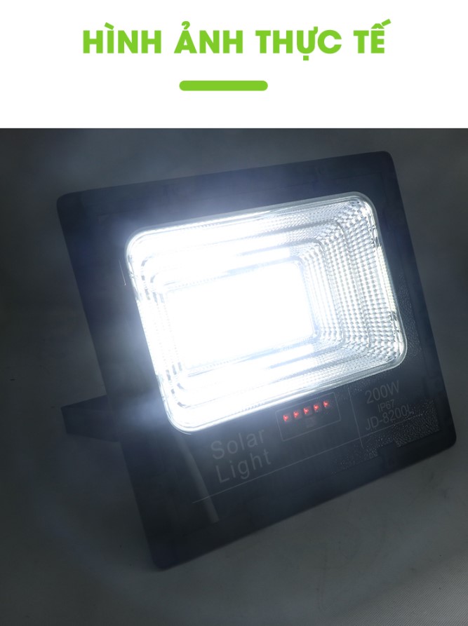 anh sáng thực tế của Đèn năng lượng mặt trời 200W JD-8200L