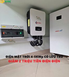 Hệ thống điện mặt trời 4kwp lưu trữ 5kwh