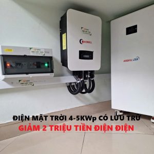 Hệ thống điện mặt trời 4kwp lưu trữ 5kwh