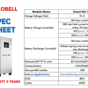 Ắc quy lithium 280Ah lưu trữ điện mặt trời 14.3kwh