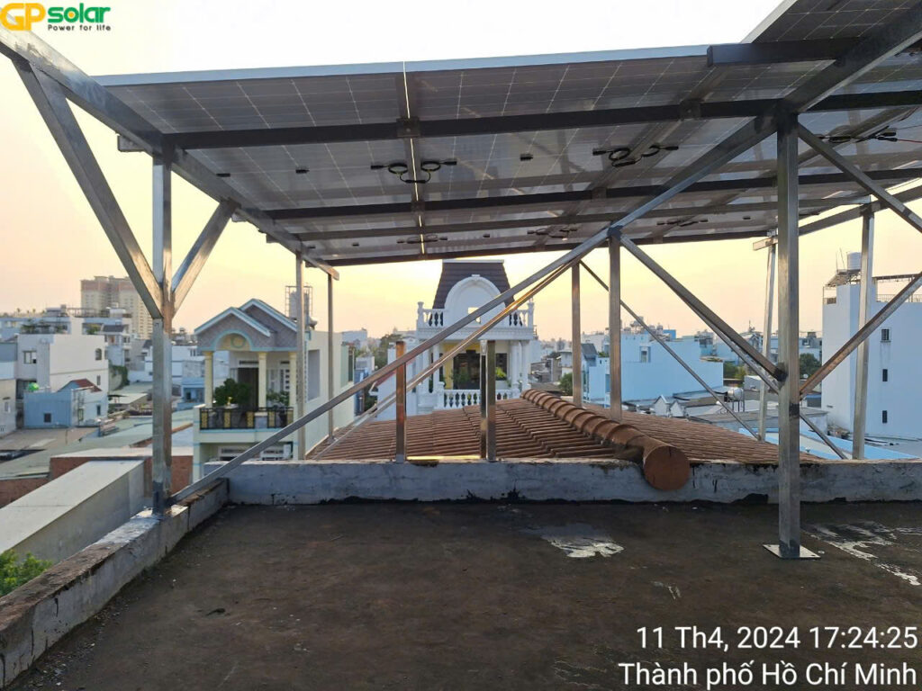 Điện mặt trời 5kw có lưu trữ ở Bình Tân TP. HCM | GPsolar lap dien mat troi co luu tru cho gia dinh binh tan tphcm | GPsolar