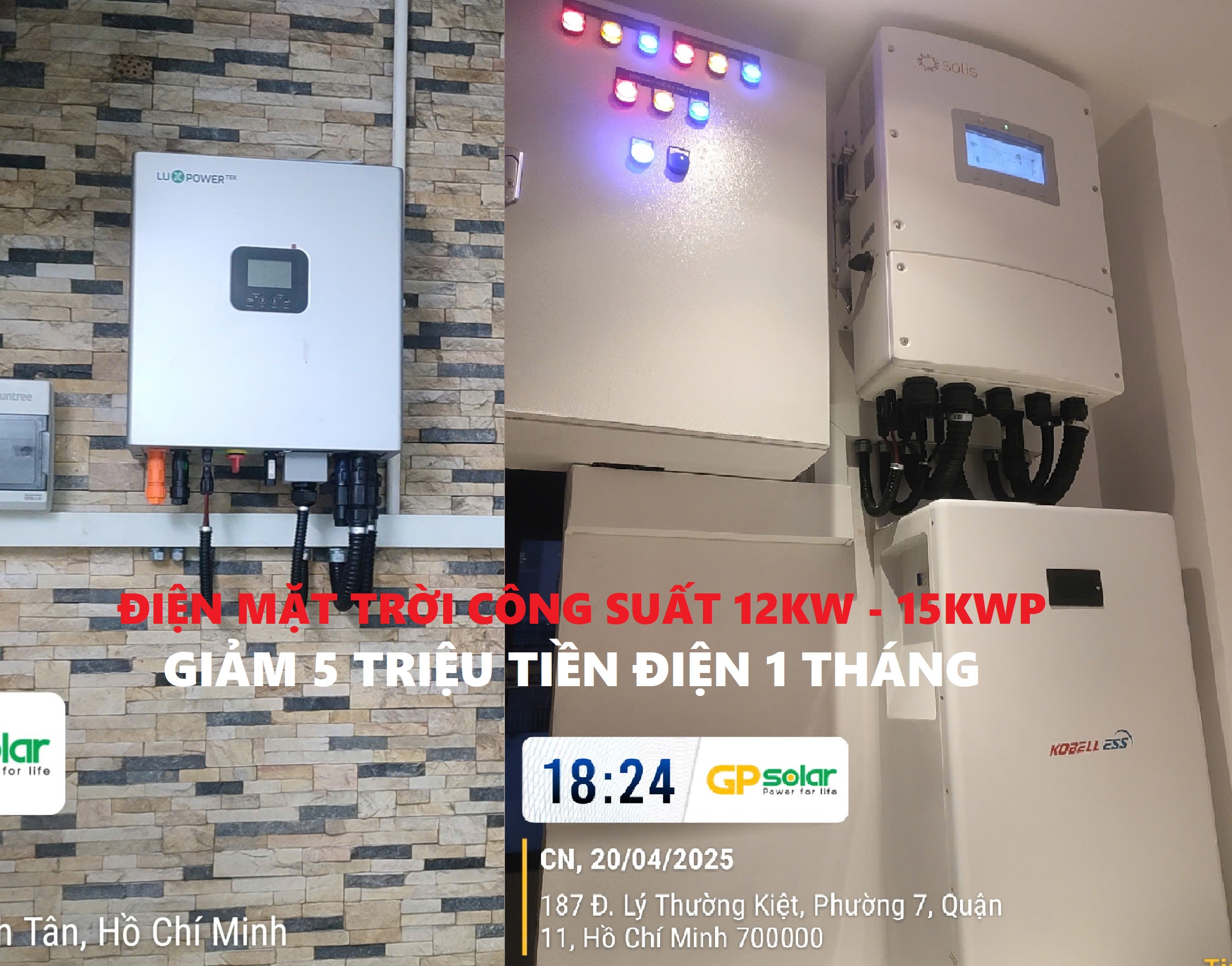 dien mat troi 12kw ho gia dinh | GPsolar